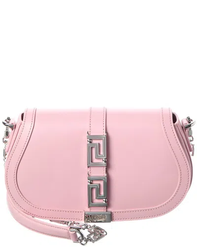 Versace Leather Shoulder Bag In Pink