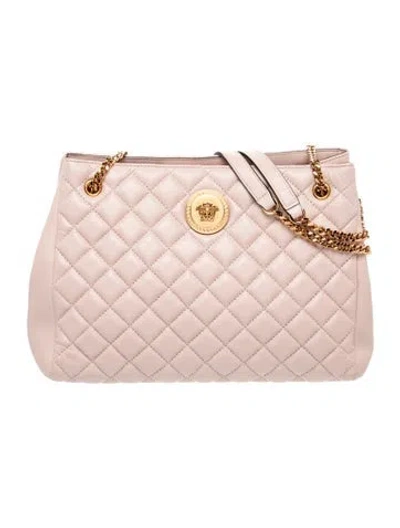 Pre-owned Versace Leather Shoulder Bag In Pink