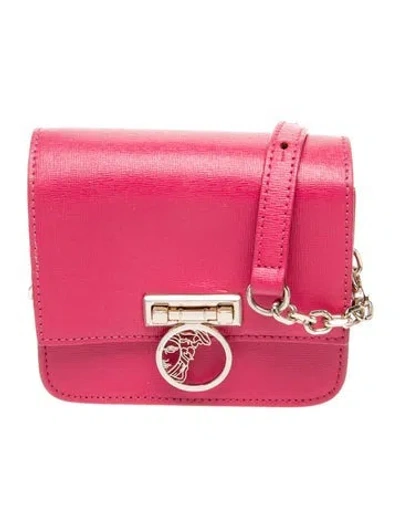 Pre-owned Versace Leather Shoulder Bag In Pink