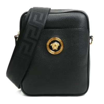 Pre-owned Versace Leather Shoulder Bag () In Black