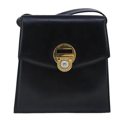 Pre-owned Versace Leather Shoulder Bag () In Black