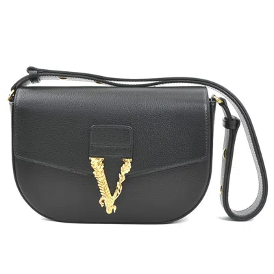 Pre-owned Versace Leather Shoulder Bag () In Black