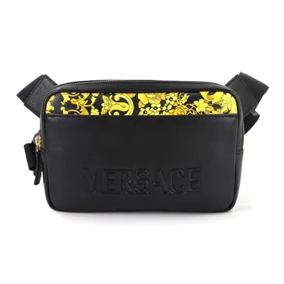 Pre-owned Versace Leather Shoulder Bag () In Black