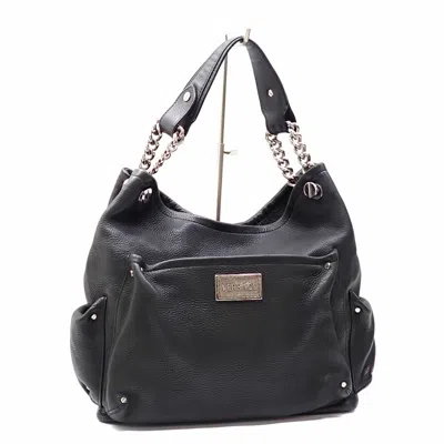 Pre-owned Versace Leather Shoulder Bag () In Black