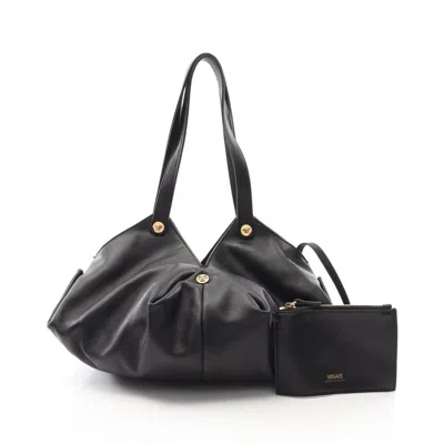 Pre-owned Versace Leather Shoulder Bag () In Black