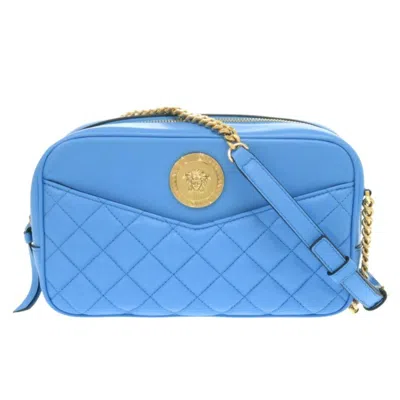 Pre-owned Versace Leather Shoulder Bag () In Blue