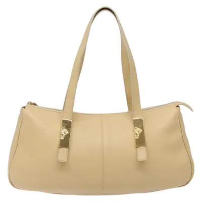 Pre-owned Versace Leather Shoulder Bag () In Sand