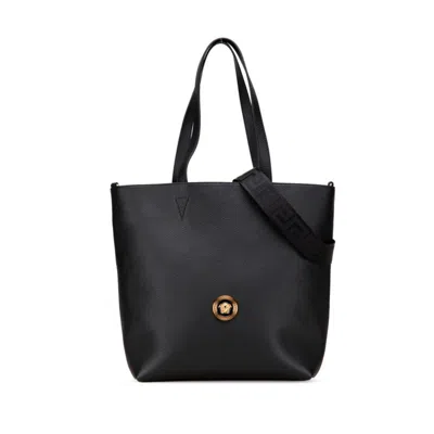 Pre-owned Versace Leather Shoulder Bag Tote Bag () In Black