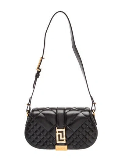 Pre-owned Versace Leather Shoulder Bag W/ Tags In Black