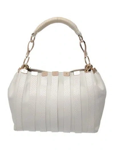 Pre-owned Versace Leather Shoulder Bag In White