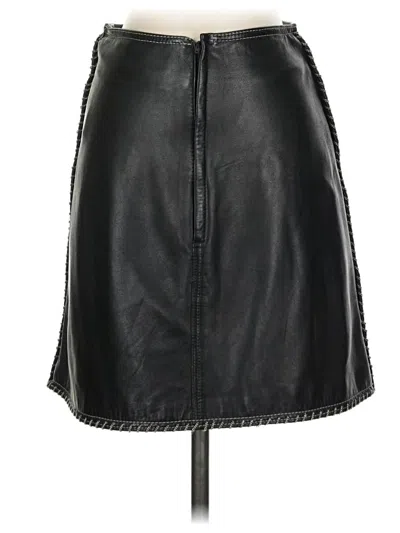 Pre-owned Versace Leather Skirt In Black