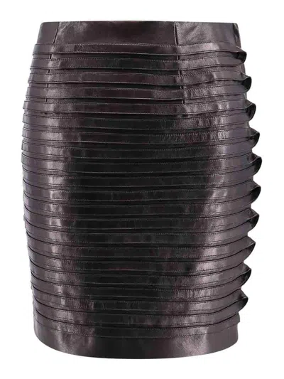 VERSACE LEATHER SKIRT
