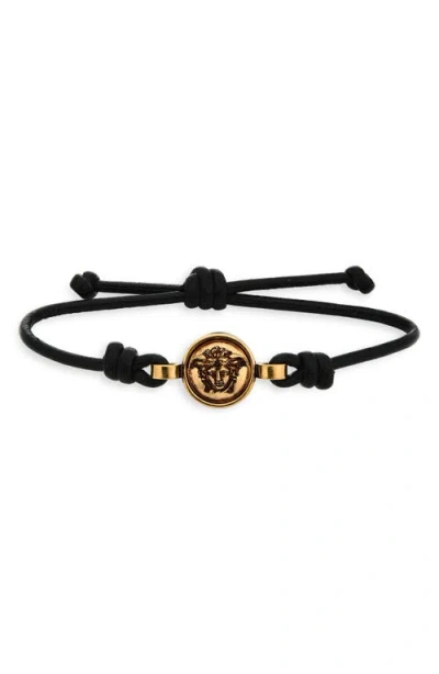 Versace Leather Slide Bracelet In Multi