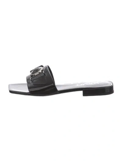 Pre-owned Versace Leather Slides In Black
