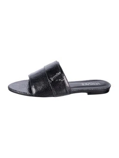 Pre-owned Versace Leather Slides In Black