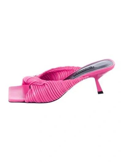 Pre-owned Versace Leather Slides In Pink