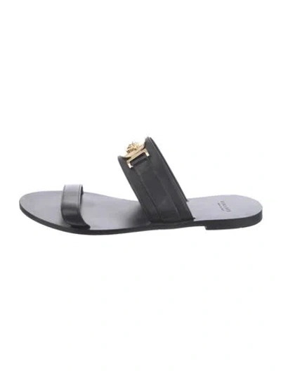 Pre-owned Versace Leather Slides In Red