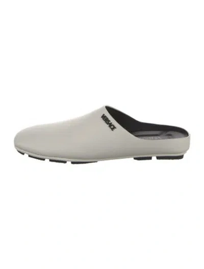Pre-owned Versace Leather Slides In White