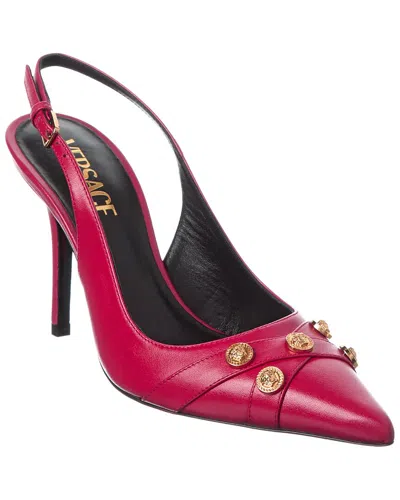 Versace Leather Slingback Pump In Pink