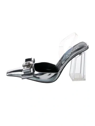Pre-owned Versace Leather Slingback Pumps