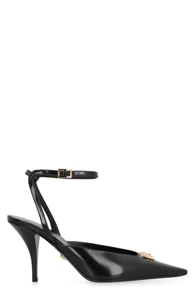 VERSACE VERSACE LEATHER SLINGBACK PUMPS