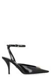 Versace La Medusa 85 Calf Leather Slingback Pumps In Black