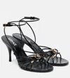 Versace Nappa Leather Sandals Strappy Design Ankle Strap In Multi