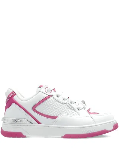 Versace Leather Sneakers In White