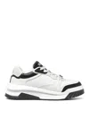 Versace White And Black Sneaker With Inserts And Chunky Sole In Leather Man In Black