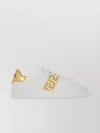 Versace Leather Sneakers Greca Embroidered Detail Gold Accents