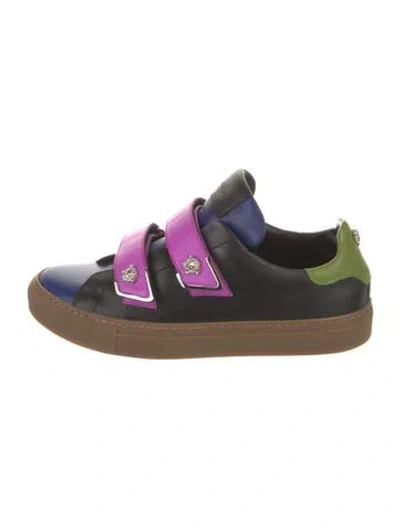 Pre-owned Versace Leather Sneakers In Multi