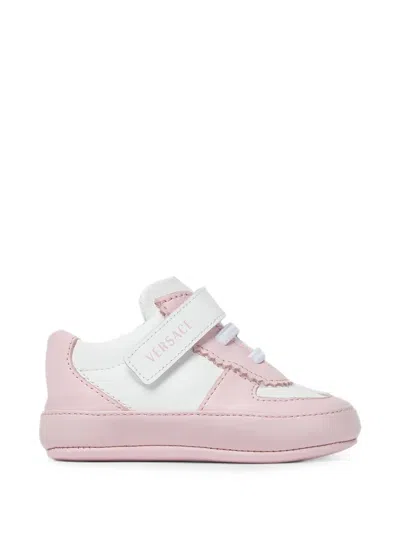 Versace Babies' Leather Sneakers In Pink