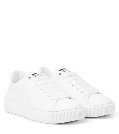 Versace Kids' Leather Trainers In White
