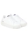 Versace Leather Sneakers In White
