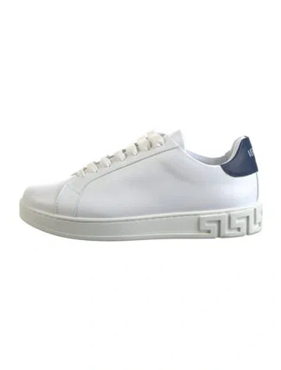 Pre-owned Versace Leather Sneakers In White