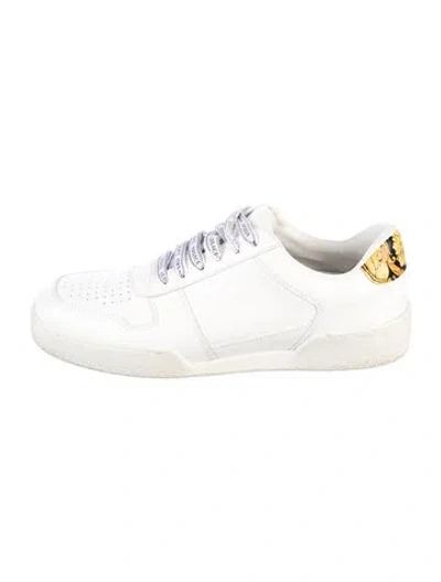 Pre-owned Versace Leather Sneakers In White