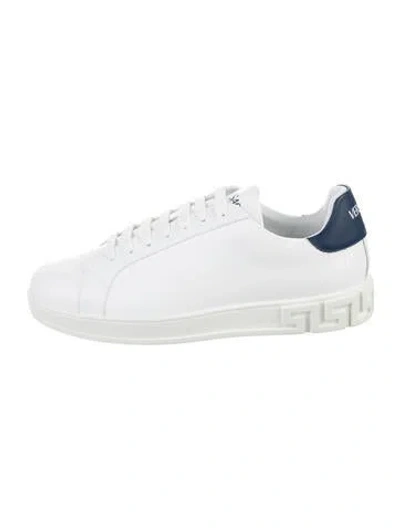 Pre-owned Versace Leather Sneakers In White