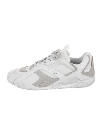 Pre-owned Versace Leather Sneakers In White