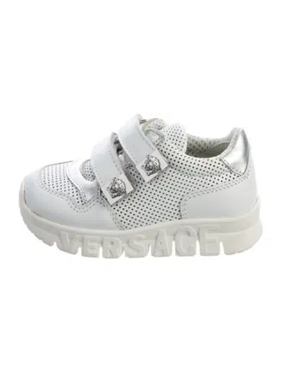 Pre-owned Versace Babies' Leather Sneakers In White