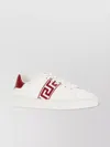 Versace Leather Sneakers With Greca Detail And Accents In White