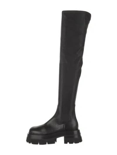 Pre-owned Versace Leather Sock Boots In Black