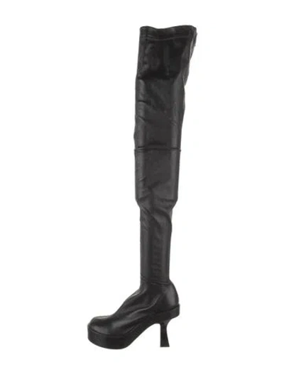 Pre-owned Versace Leather Sock Boots In Black
