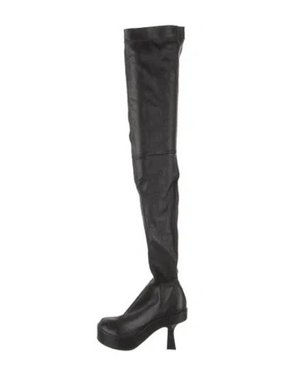 Pre-owned Versace Leather Sock Boots In Black