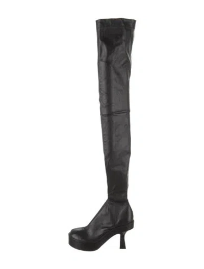 Pre-owned Versace Leather Sock Boots In Black