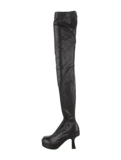 Pre-owned Versace Leather Sock Boots In Black