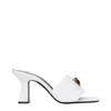 Versace White Leather Stiletto Heels Sandals In White