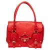 VERSACE LEATHER STUDDED TOTE