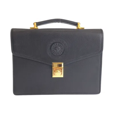 Versace Leather Sunburst Clutch Bag In Black