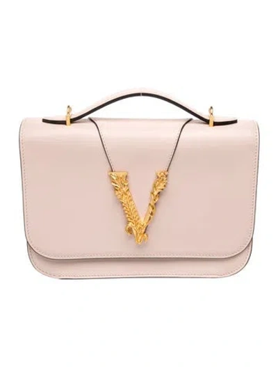 Pre-owned Versace Leather Top Handle Bag In Pink