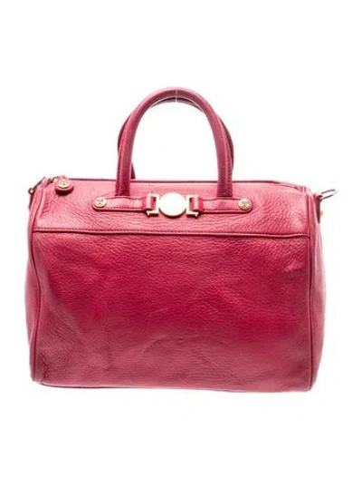 Pre-owned Versace Leather Top Handle Bag In Pink